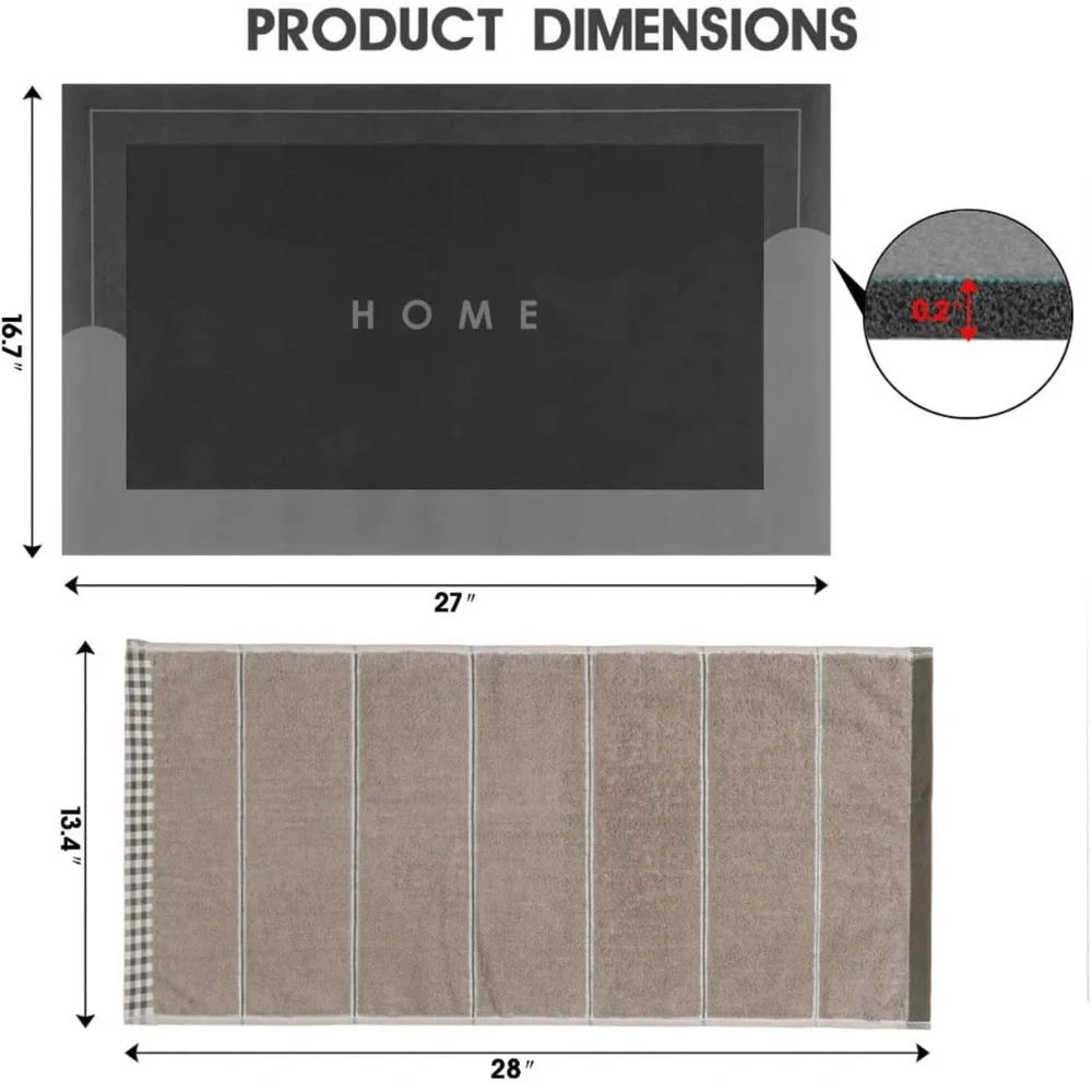 NEW Anti-Slip Bath Mat–Super Absorbent Floor Mat – Rubber Back– Quick Drying
